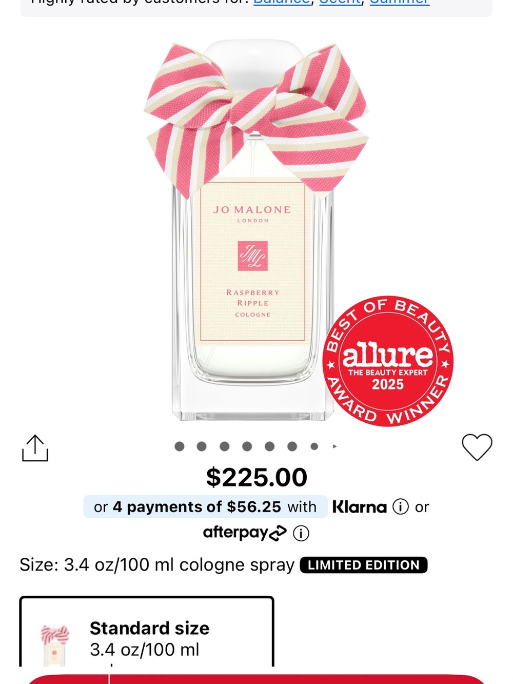 Jo Malone Raspberry Ripple 100ml - Picture 3 of 4